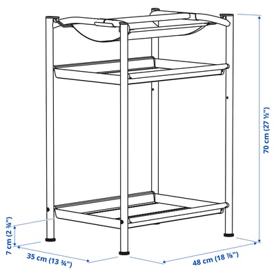 SPÄND Pied de table avec rangement, blanc