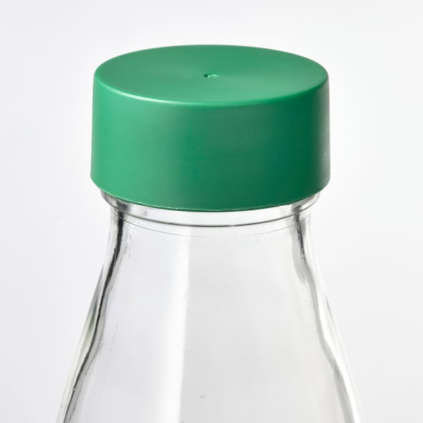 SPARTANSK Bouteille à eau, verre transparent/vert, 0.5 l