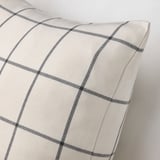 SPIKKLUBBA Housse de coussin, blanc cassé/noir, 50x50 cm
