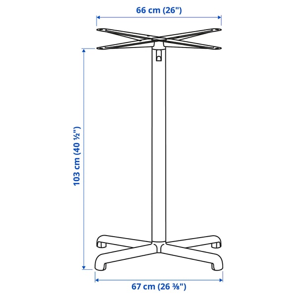STENSELE Piètement en croix, anthracite, 103 cm