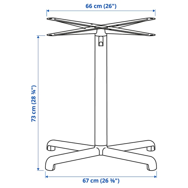 STENSELE Piètement en croix, anthracite, 73 cm