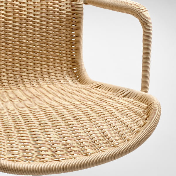 STIGBYGEL Chaise pivotante avec accoudoirs, beige/blanc