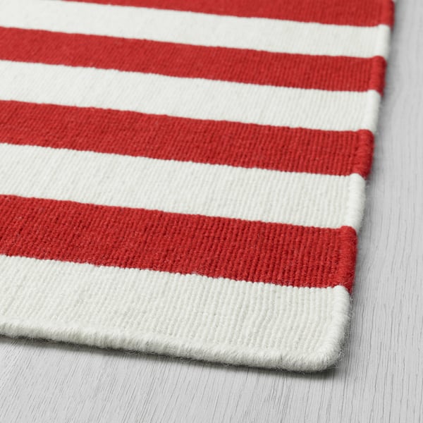 STOCKHOLM 2017 Tapis tissé à plat rayé fait main, rayé blanc orange