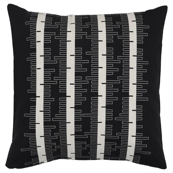 STOCKHOLM 2025 Housse de coussin, noir/blanc cassé, 50x50 cm