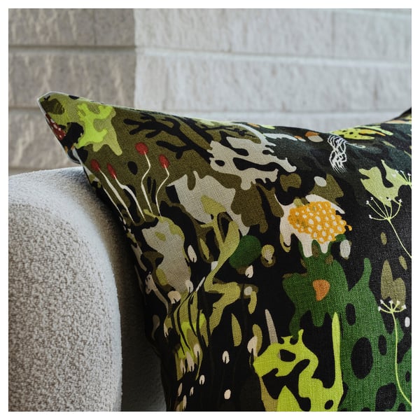 STOCKHOLM 2025 Housse de coussin, noir/multicolore, 50x50 cm