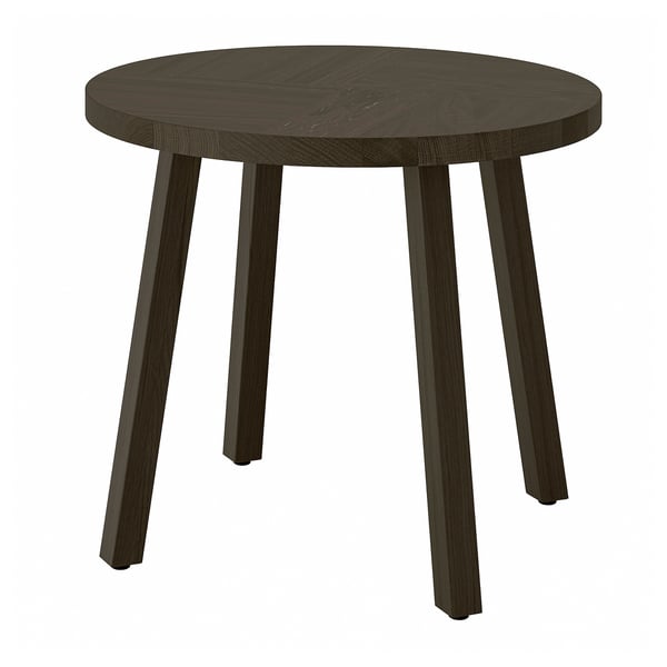 STOCKHOLM 2025 Table d'appoint, plaqué chêne brun foncé, 55 cm