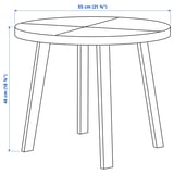 STOCKHOLM 2025 Table d'appoint, plaqué chêne brun foncé, 55 cm