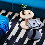 STOCKHOLM 2025 Tapis tissé à plat, noir/blanc/vert clair tissé à la main, 170x240 cm