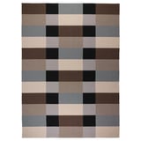 STOCKHOLM Tapis tissé à plat, fait main/à carreaux brun, 250x350 cm