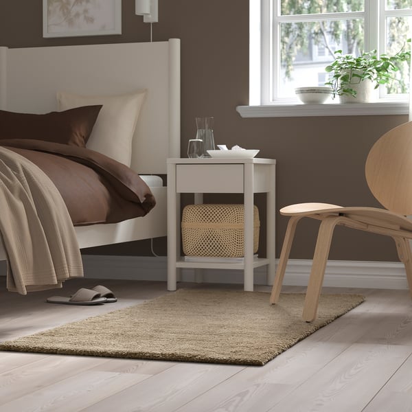 STOENSE Tapis, poils ras, beige, 80x150 cm