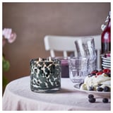 STÖRTSKÖN Bougie parf 2 mèches ds verre, fruits rouges/gris foncé, 50 hr