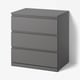 STORKLINTA Commode 3 tiroirs, gris foncé, 70x50x75 cm