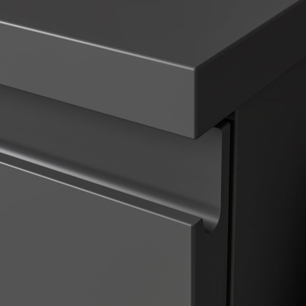 STORKLINTA Commode 4 tiroirs, gris foncé, 70x50x98 cm