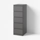 STORKLINTA Commode 5 tiroirs, gris foncé, 40x50x120 cm