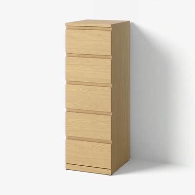 STORKLINTA Commode 5 tiroirs, motif chêne, 40x50x120 cm
