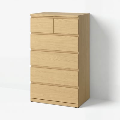 STORKLINTA Commode 6 tiroirs, motif chêne, 70x50x120 cm