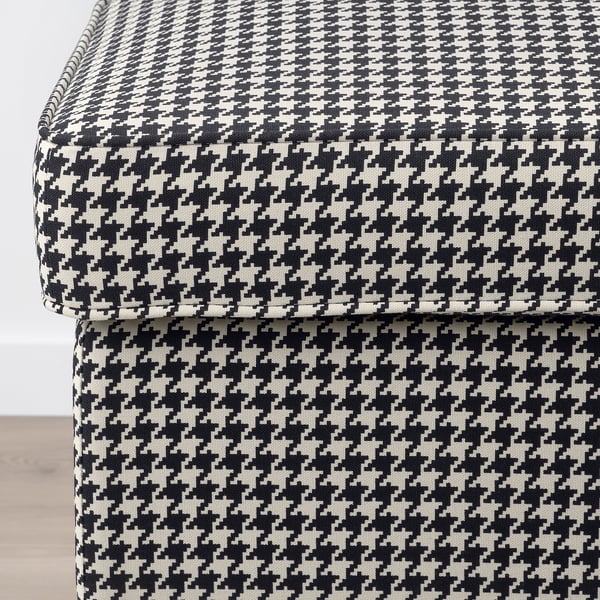 STRANDMON Fauteuil avec repose-pieds, Vibberbo noir/beige