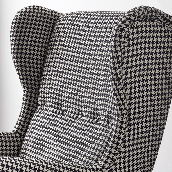 STRANDMON Fauteuil avec repose-pieds, Vibberbo noir/beige