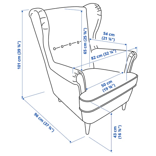 STRANDMON Fauteuil avec repose-pieds, Vibberbo noir/beige