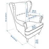 STRANDMON Fauteuil avec repose-pieds, Vibberbo noir/beige
