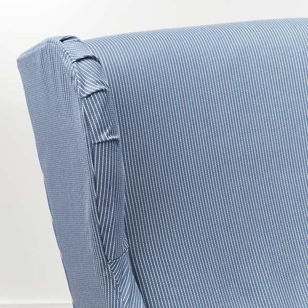 STRANDMON Housse pour fauteuil à oreilles, Sjölyckan bleu foncé/beige motif rayé