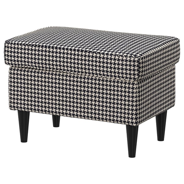 STRANDMON Repose-pieds, Vibberbo noir/beige