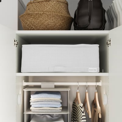 STUK Sac de rangement, blanc/noir, 51x51x18 cm