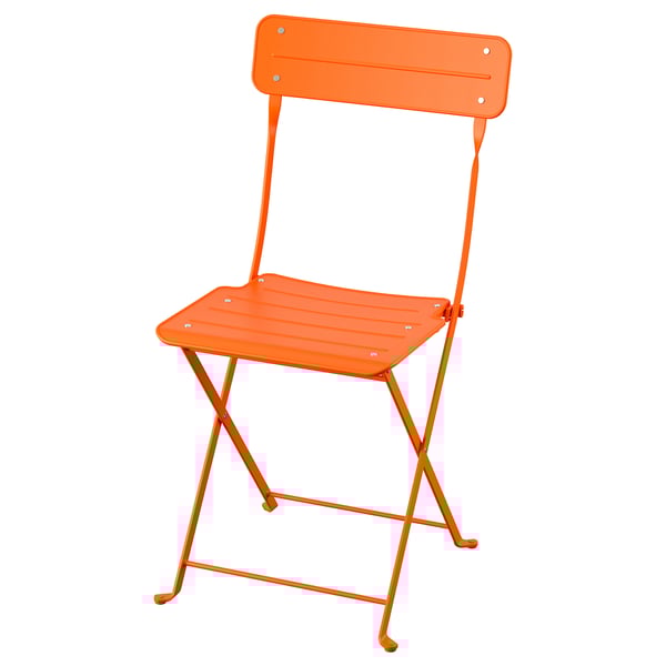 SUNDSÖ Chaise pliante, orange vif extérieur