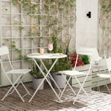 SUNDSÖ Table+ 2 chaises pliantes, extérieur blanc cassé/blanc cassé, 65 cm