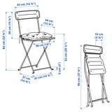 SUNDSÖ Table+ 2 chaises pliantes, extérieur jaune vif/jaune vif Kuddarna gris clair-beige, 65x65 cm