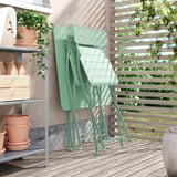 SUNDSÖ Table+ 2 chaises pliantes, extérieur vert clair/vert clair, 65x65 cm