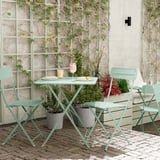 SUNDSÖ Table+ 2 chaises pliantes, extérieur vert clair/vert clair, 65x65 cm