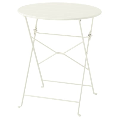 SUNDSÖ Table, blanc cassé extérieur, 65 cm