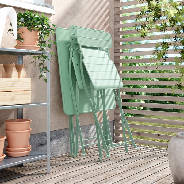 SUNDSÖ Table, vert clair extérieur, 65x65 cm