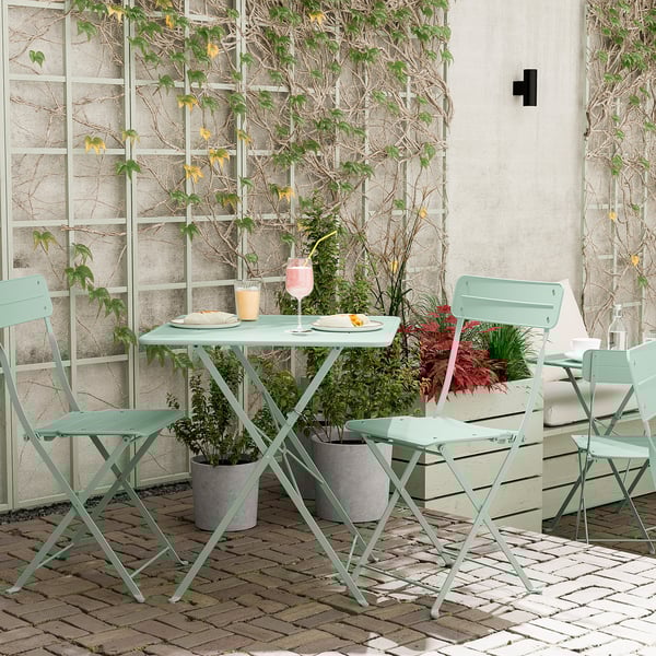 SUNDSÖ Table, vert clair extérieur, 65x65 cm