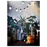 SVARTRÅ Guirlande lumineuse LED 20 ampoules, noir/extérieur