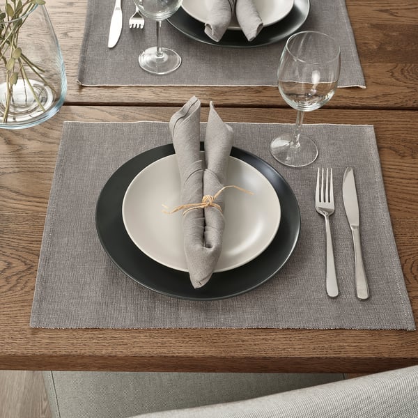 SVARTSENAP Set de table, gris, 35x45 cm