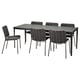 Option: TEGELÖN / TEGELÖN Table+6 chaises, ext, gris foncé/noir