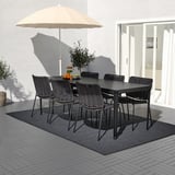 TEGELÖN / TEGELÖN Table+6 chaises, ext, gris foncé/noir
