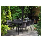 TEGELÖN / TEGELÖN Table+6 chaises, ext, gris foncé/noir