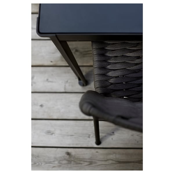TEGELÖN / TEGELÖN Table+6 chaises, ext, gris foncé/noir