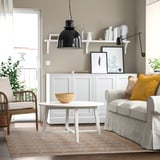 TELEGRAFLINJE Tapis tissé à plat, jaune-beige, 170x240 cm