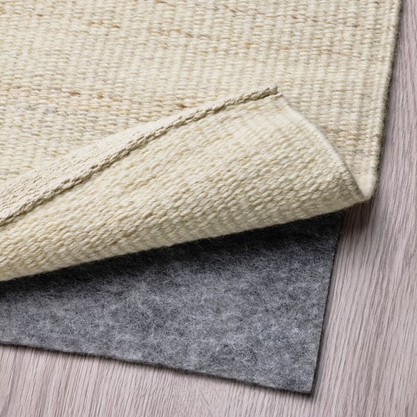 TIDTABELL Tapis tissé à plat, beige, 80x150 cm