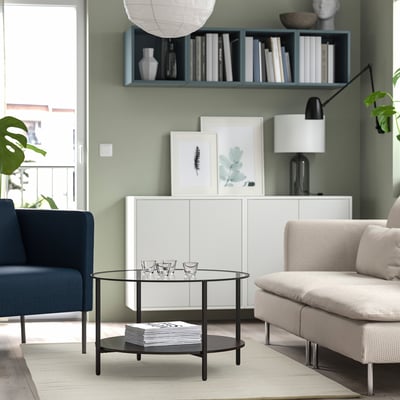 TIDTABELL Tapis tissé à plat, beige, 133x195 cm