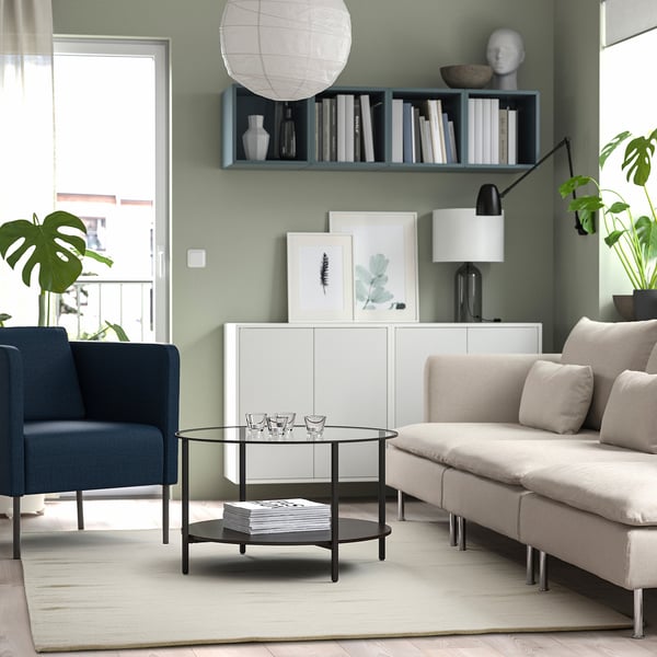 TIDTABELL Tapis tissé à plat, beige, 170x240 cm