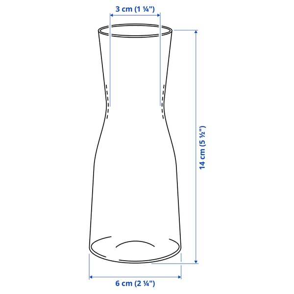 TIDVATTEN Vase, verre transparent, 14 cm