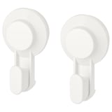 TISKEN Crochet avec ventouse, blanc