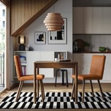 TONSTAD / TONSTAD Table et 2 chaises, brun plaqué chêne/Brun doré Bomstad effet chêne brun, 80/120x70 cm