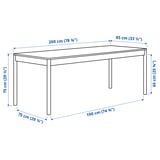 TONSTAD / TONSTAD Table et 6 chaises, blanc cassé/Brun doré Bomstad blanc cassé, 200x85 cm