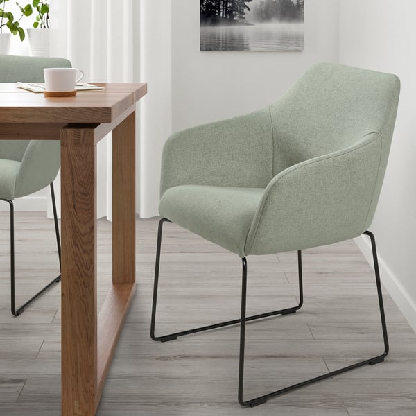 TOSSBERG Chaise, métal noir/Gunnared vert clair